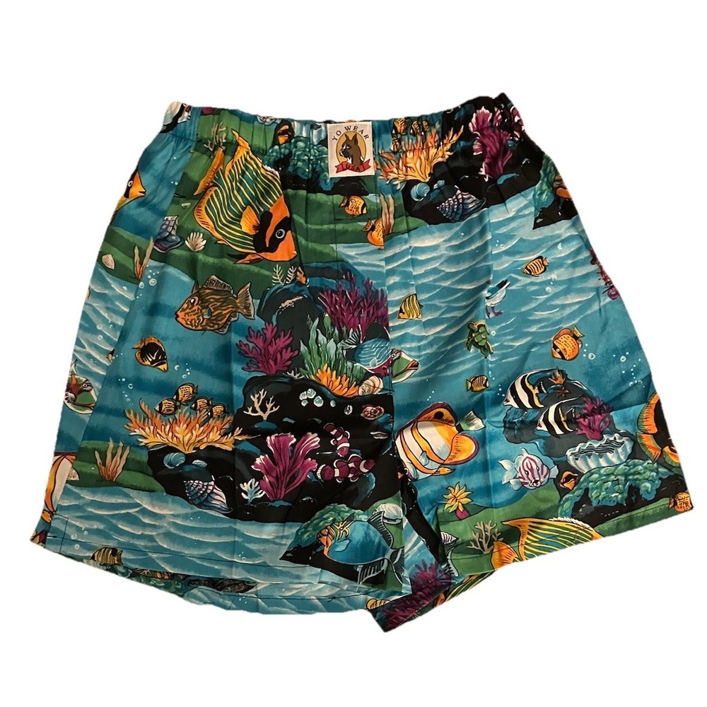 NOS Vintage Maxx Boxer Yo Wear Turquoise Sea Boxer Style Shorts Unisex 90s S USA